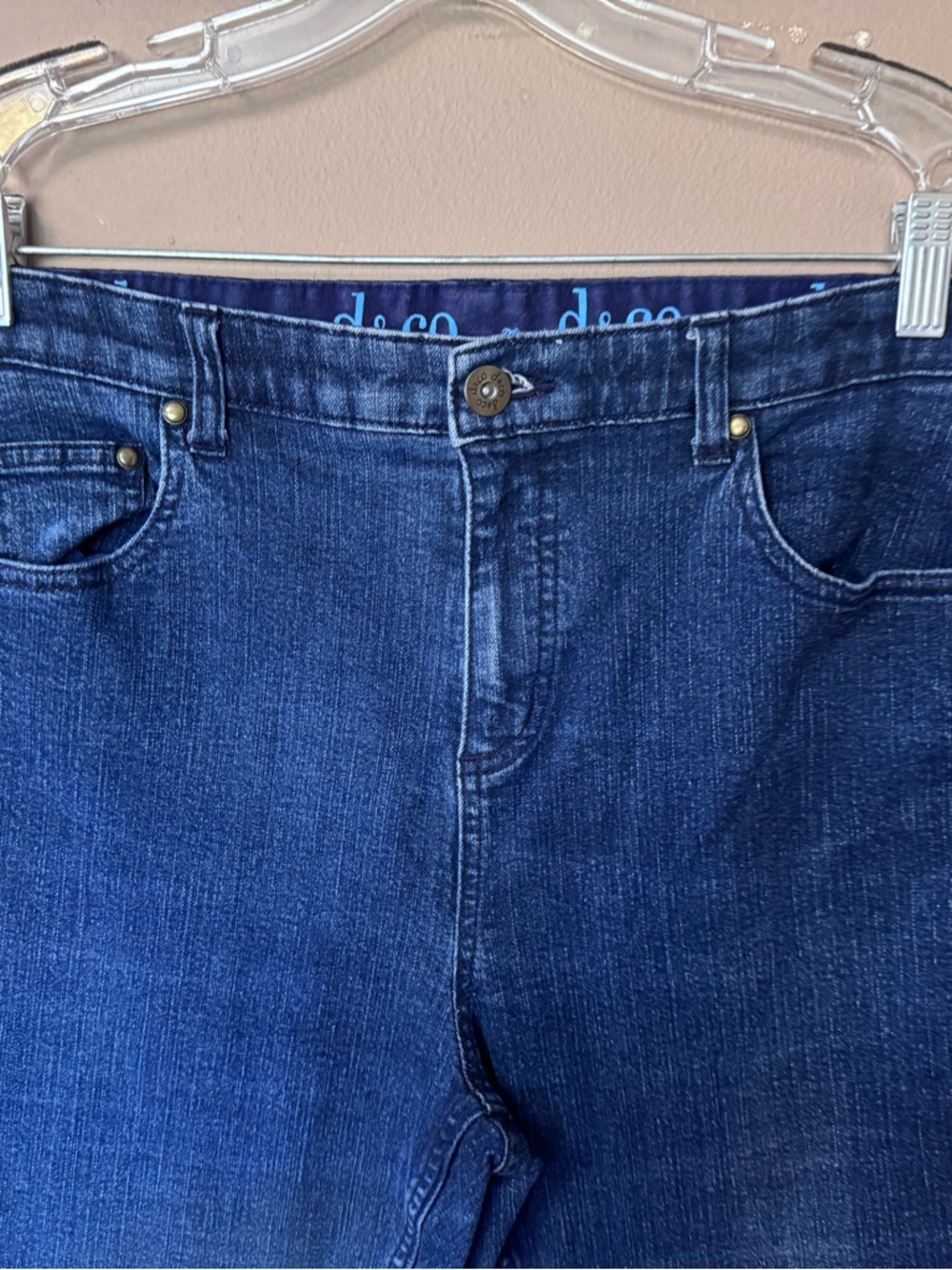 Denim & Co. "How Fitting" Tummy Slimming Bootcut Jeans - 14P - Dark Blue